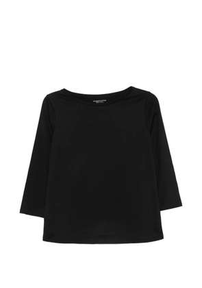 Purotatto boat-neck three-quarter-sleeve top - Black