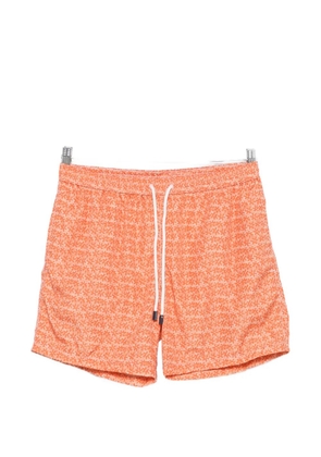 Barba floral-print drawstring-waist swim shorts - Orange