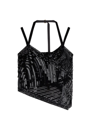 PUCCI embroidered tulle scarf top - Black