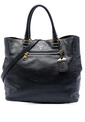 Prada Pre-Owned 2013-2026 Soft Calfskin Convertible Shopping Tote satchel - Black