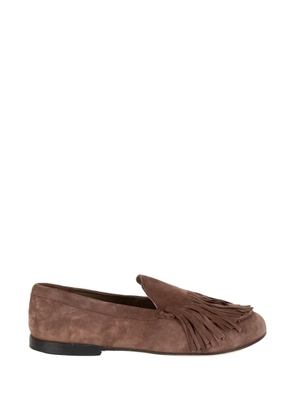 JVAM fringe-detail suede loafers - Brown