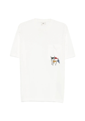 Autry flag-print pocket T-shirt - White