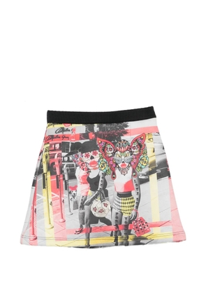 The Artistylist graphic-print silk mini skirt - Grey