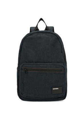 Diesel logo-patch denim backpack - Blue