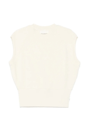 Closed ribbed-trim vest - Neutrals