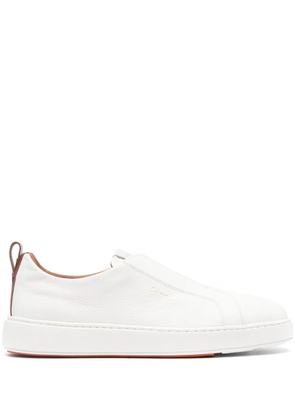 Santoni leather slip-on sneakers - White
