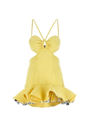 Rabanne Abito cut-out flounce-hem mini dress - Yellow