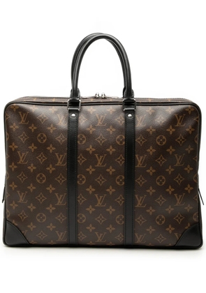 Louis Vuitton Pre-Owned 2011 Monogram Macassar Porte Documents Voyage GM business bag - Black