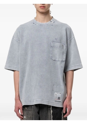 Maison MIHARA YASUHIRO waffle-knit chest-pocket T-shirt - Grey