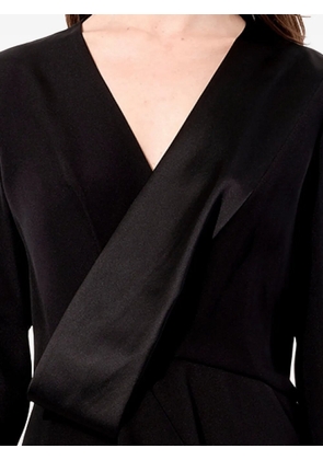 Balenciaga satin-panelled draped dress - Black