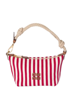 Miu Miu striped rope-handle mini bag - Red