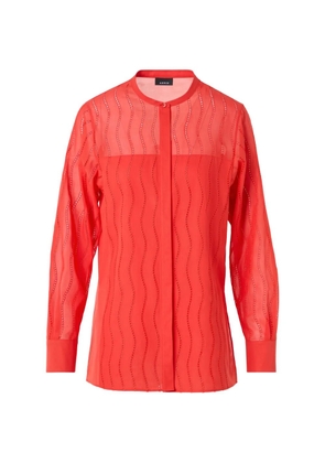 Akris Wave broderie anglaise blouse - Red