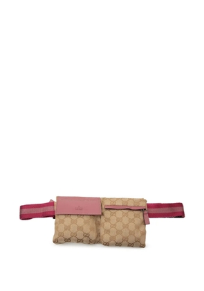Gucci Pre-Owned 2000-2015 GG Canvas Web Double Pocket belt bag - Pink