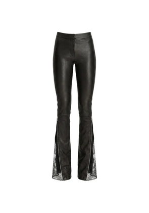 Almaz lace-trim flared trousers - Black