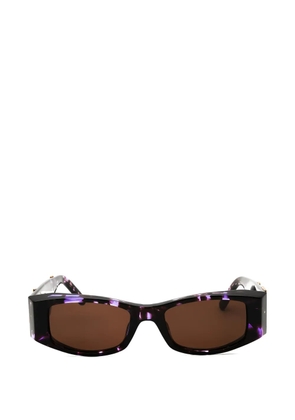 Palm Angels Eyewear logo-plaque rectangle-frame sunglasses - Purple