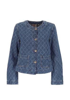 Marella diamond-pattern denim jacket - Blue