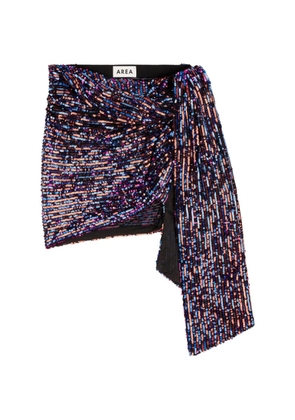 AREA sequin-embellished wrapped skirt - Black