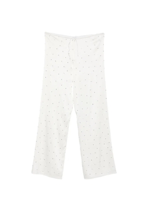 Oséree crystal-embellished drawstring trousers - White