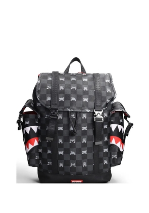 Sprayground check-pattern shark-mouth backpack - Black