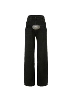 Almaz Outlaw lace-insert jeans - Black
