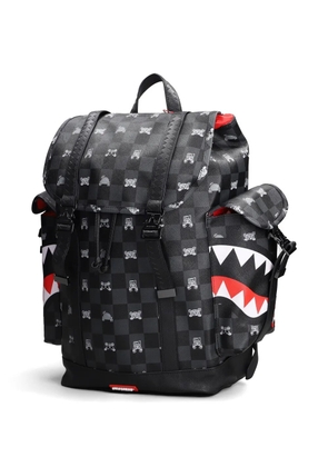 Sprayground check-pattern shark-mouth backpack - Black