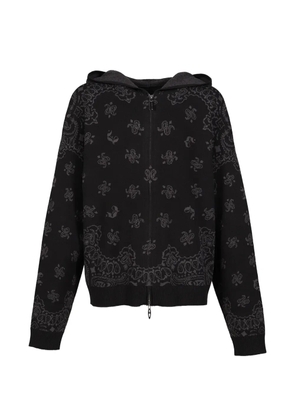 JUN/NAKAYAMA paisley-pattern zip-up hoodie - Black