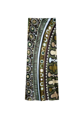 PUCCI Soleil-print satin skirt - Green