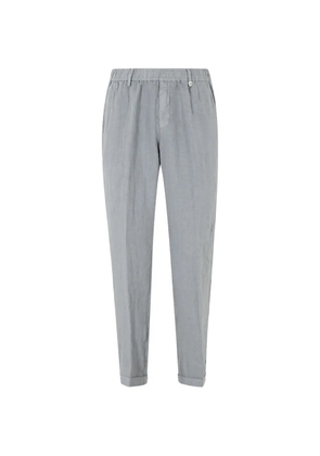 Myths elasticated-waistband turn-up trousers - Grey
