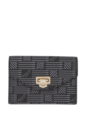 Moreau flap logo-print leather wallet - Black