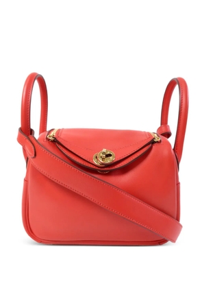 Hermès Pre-Owned mini Lindy two-way calfskin crossbody bag - Red