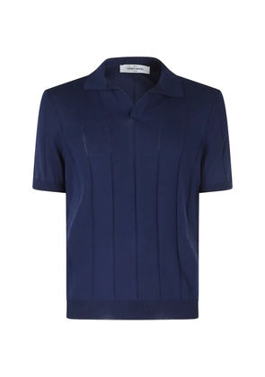 Gran Sasso ribbed-knit polo shirt - Blue