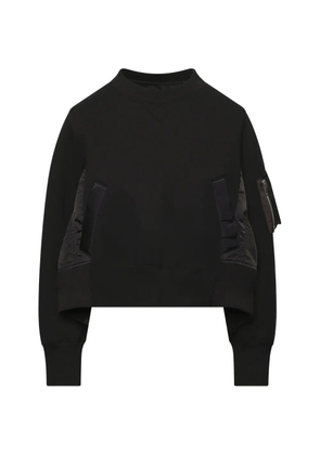 sacai Sponge Sweat Nylon Twill sweater - Black