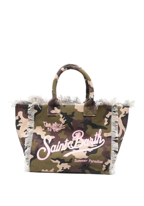 MC2 Saint Barth camouflage-print frayed tote bag - Brown