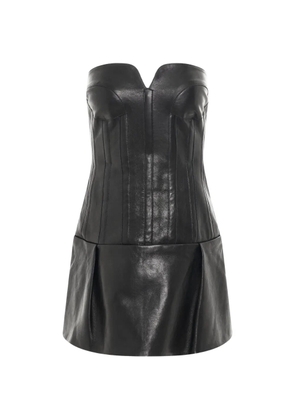 KHAITE Beryn leather mini dress - Black