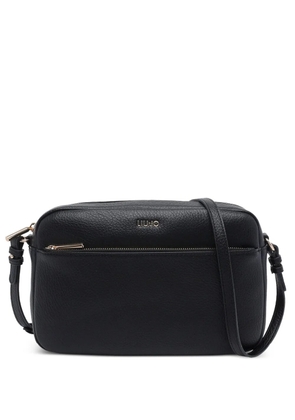 LIU JO logo-plaque pebbled-effect shoulder bag - Black
