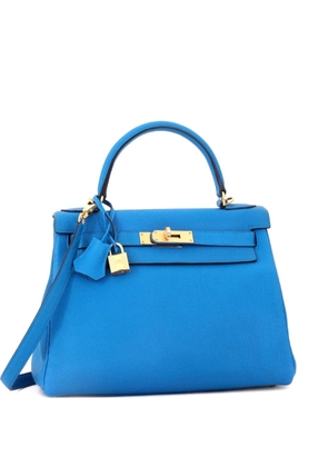 Hermès Pre-Owned Kelly Handbag Blue Togo with Gold Hardware 28 satchel
