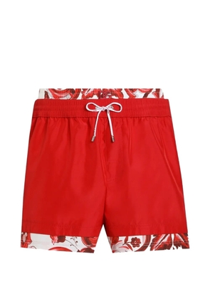 Dolce & Gabbana majolica-print medium swim boxer shorts - Red