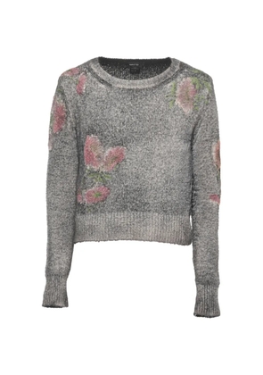 Avant Toi floral-embroidered sweater - Grey