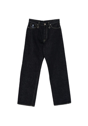Mastermind Japan logo-print wide-leg jeans - Blue
