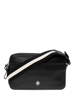 Bally Ray logo-print leather messenger bag - Black