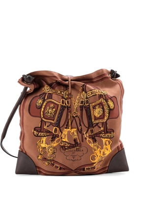 Hermès Pre-Owned Silky City Bag Printed Silk and Leather PM crossbody bag - Brown