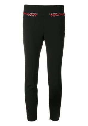 Alexander McQueen lace trim skinny trousers - Black