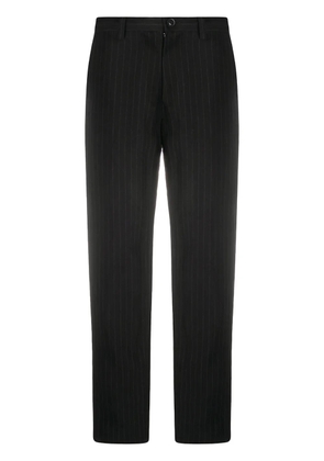 Y's pinstripe straight leg trousers - Black