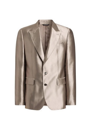 Dolce & Gabbana Sicilia Light single-breasted silk shantung jacket - Neutrals