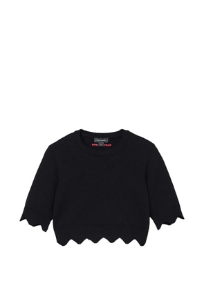 Marc Jacobs scalloped-edge cropped top - Black