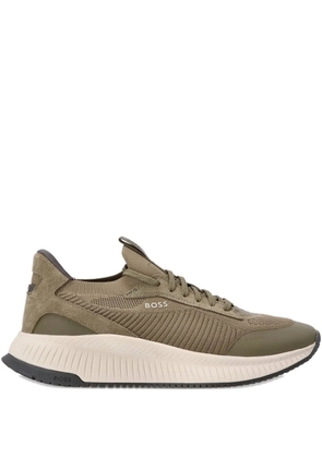 BOSS mesh-panelled sneakers - Brown