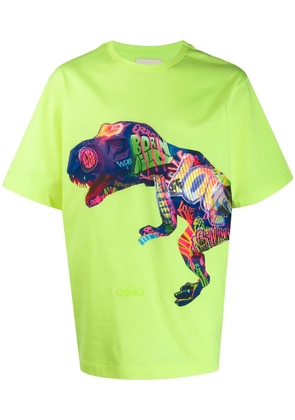Juun.J graffiti dinosaur T-shirt - Yellow