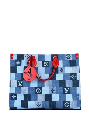 Louis Vuitton Pre-Owned OnTheGo Damier and Monogram Patchwork Denim GM tote bag - Blue