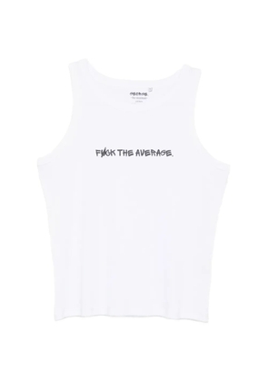 GEORGE. slogan-print ribbed vest - White