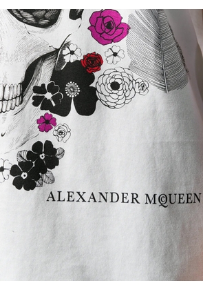 Alexander McQueen floral skull-motif T-shirt - White
